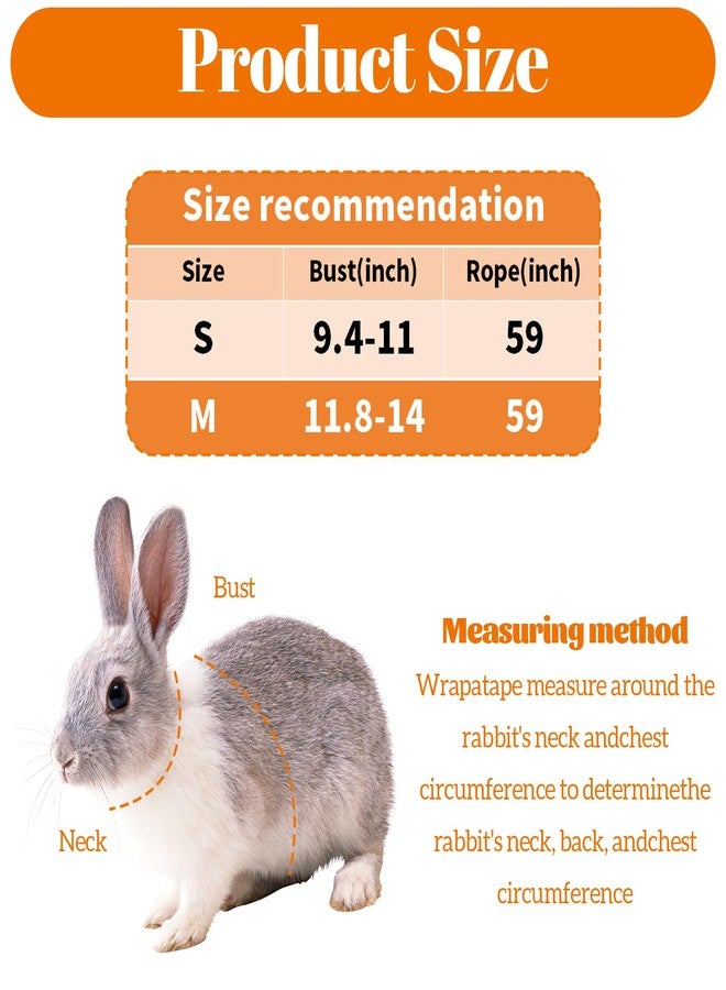 Zelphvt Bunny Harness and Leash Set Double Buckle with Reflective Strips, Adjustable Rabbit Vest Soft Breathable Leash Vest with Safety Buckles Pets Stuff Rabbit Walks Accessories(S) - Image 2